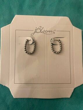 JBloom Silver Beaded Hoop Earrings